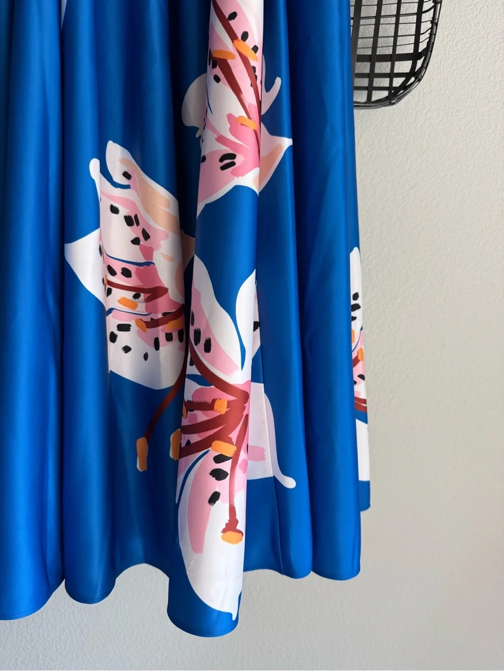 Leo Lin Valerie Maxi Skirt lily print cobalt blue - Picture 4 of 8